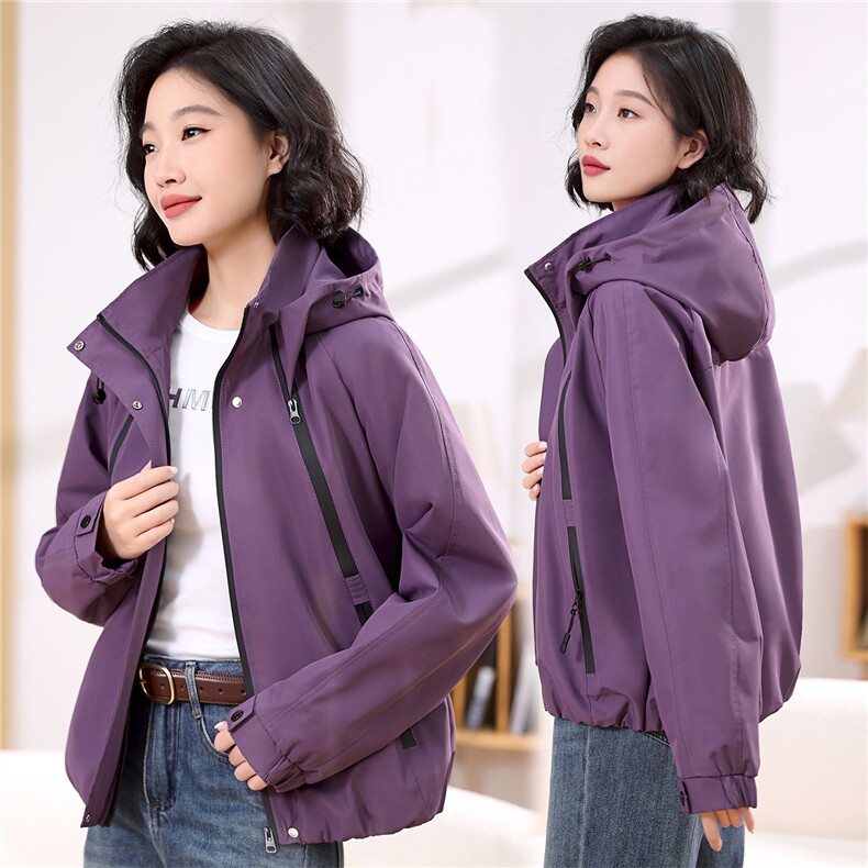 2025秋装新款温柔雅致休闲连帽外套，女装短外套，凝聚力