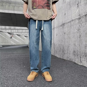 美式个性牛仔裤男韩版潮流痞子帅2026夏季新款ins直筒裤RK221-P39图片