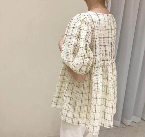 格子上衣，女装，EVE