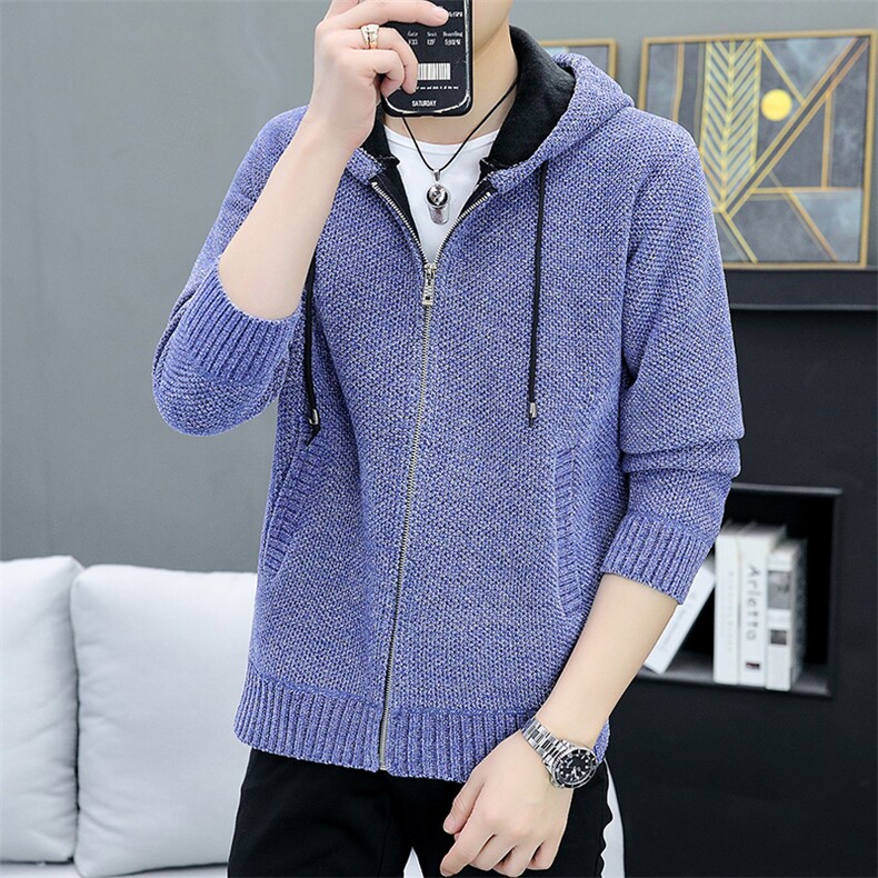 品质好秋冬季新款男士休闲连帽毛衣外套百搭加绒夹克8908-P50元,男装针织衫/毛衣,星座1706