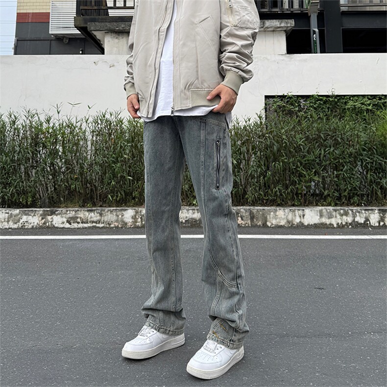 美式高街vibe风直筒长裤欧美痞帅男hiphop复古水洗牛仔裤,男装牛仔裤,星座301D-4(原星座1004-4）