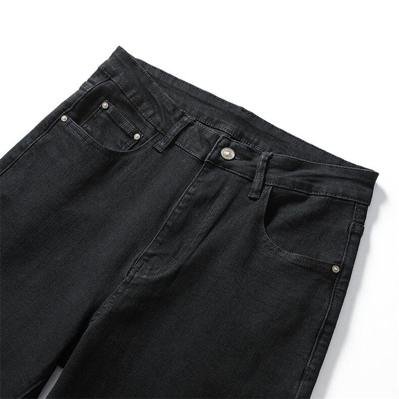 美式vibe风裤子ins高街潮痞帅黑色弹力直筒牛仔裤男KN88P55,男装牛仔裤,电商D325
