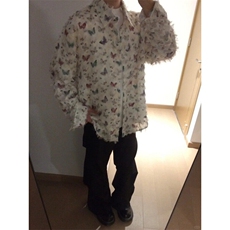 CSY772LL-特P42cleanfit美式复古彩色蝴蝶衬衫男设计感小众衬衣，男装衬衫，星座1007（原301D）
