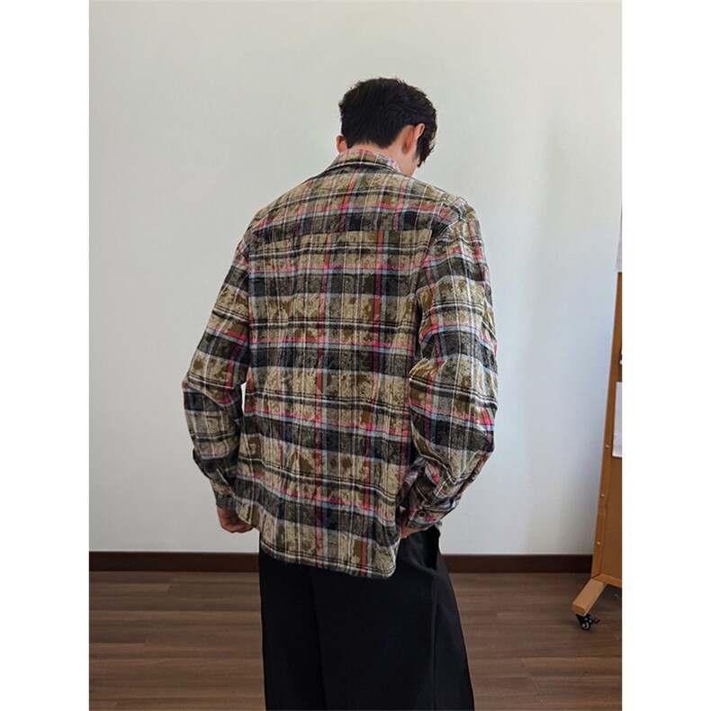 高级感日系港风复古长袖情侣衬衣休闲扎染外套5Q1128-TP4598,男装衬衫,电商A102