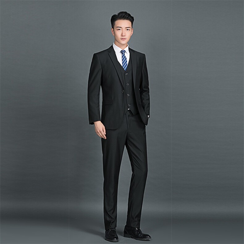 87881-3男士春季新款修身商务青年西装绅士三件套西服P220,男装西服套装,电商B360