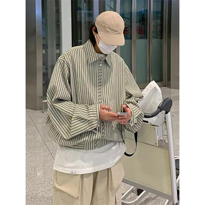设计感拉链衬衫外套小众条纹冷淡系衬衣夹克 JK009 特P65图片