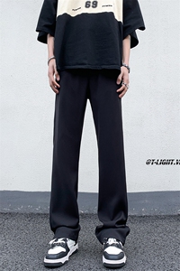 B221 美式ins高街纯色情侣款休闲微喇冰丝西裤 LK23083-P55 控78图片