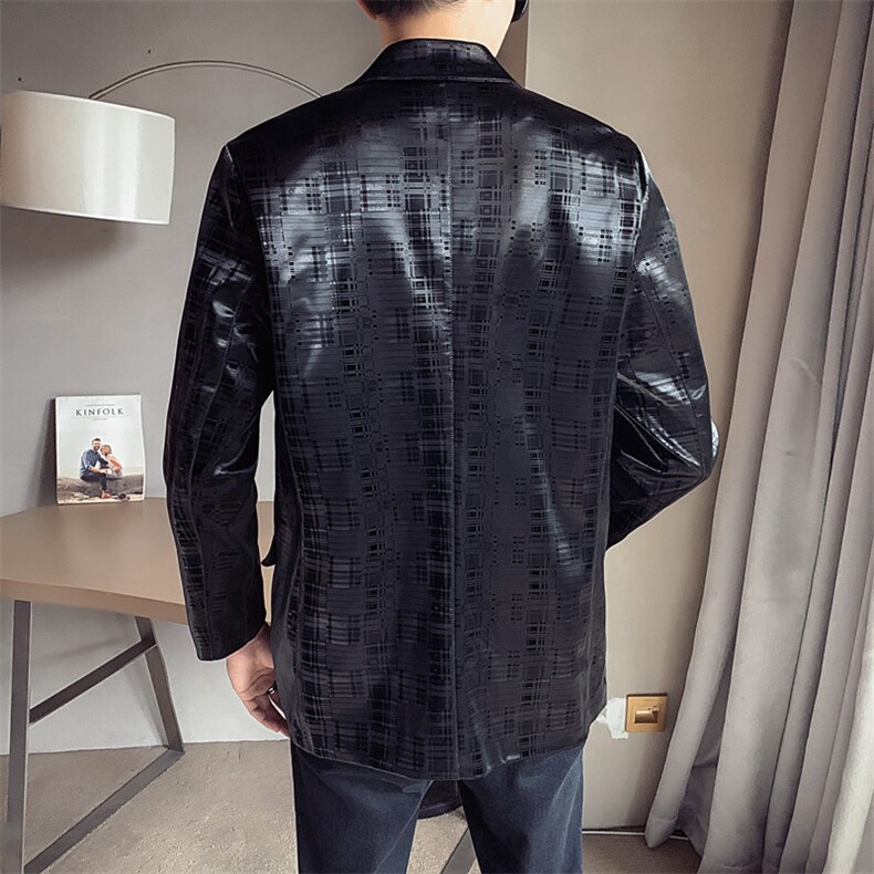 秋冬新款大版中长款韩版无头风皮衣机车服A328-20311-P115,男装皮衣,星座406
