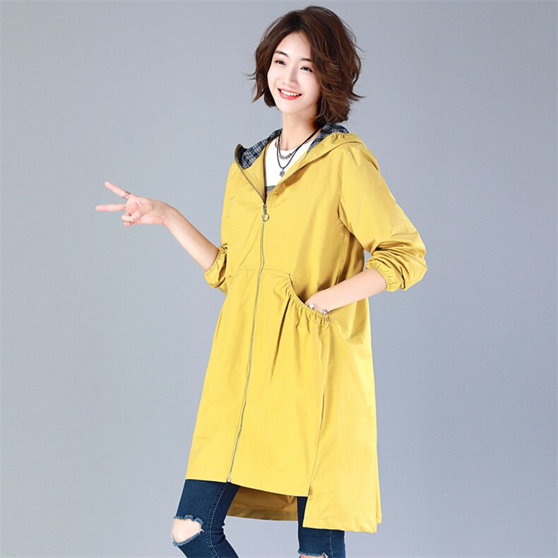 风衣时尚舒适连帽气质长袖中长款2021年秋季修身优雅,女装风衣,丽影随形