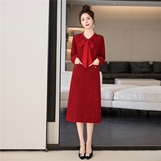罗得堡2026年春装新款连衣裙气质修身毛呢2601，女装连衣裙，罗得堡