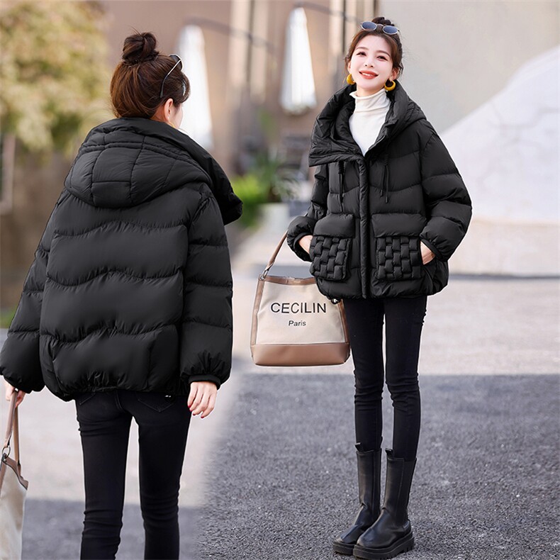 时尚潮流女装羽绒服冬季新款保暖外套显瘦修身设计绿色短款夹克百搭休闲风格,女装羽绒服,橙子家