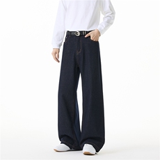 男女宽松直筒日系复古重工水洗牛仔长裤xz405-k2021-p65，男装休闲裤，星座405