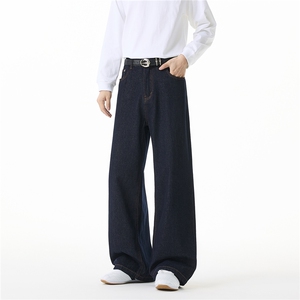 男女宽松直筒日系复古重工水洗牛仔长裤xz405-k2021-p65图片