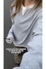 秋季新款2025潮流假两件卫衣男女同款叠穿打底衫-A1892TP35控58，男装T恤，电商B241