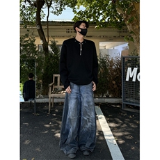现货！短款垫肩复合牛奶丝铆钉半拉链长袖卫衣1005-FWCX02-P58，男装卫衣，星座1005