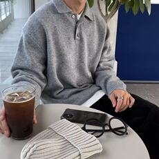 polo领毛衣男秋冬季韩版潮流休闲长袖翻领针织衫宽松上衣M7089，男装针织衫/毛衣，星座1116A（原606A-3）