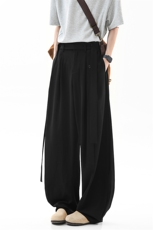 无影墙美式飘带夏季冰丝裤子男垂感阔腿弯刀西裤-A2065TP45控68，男装西裤，电商B241