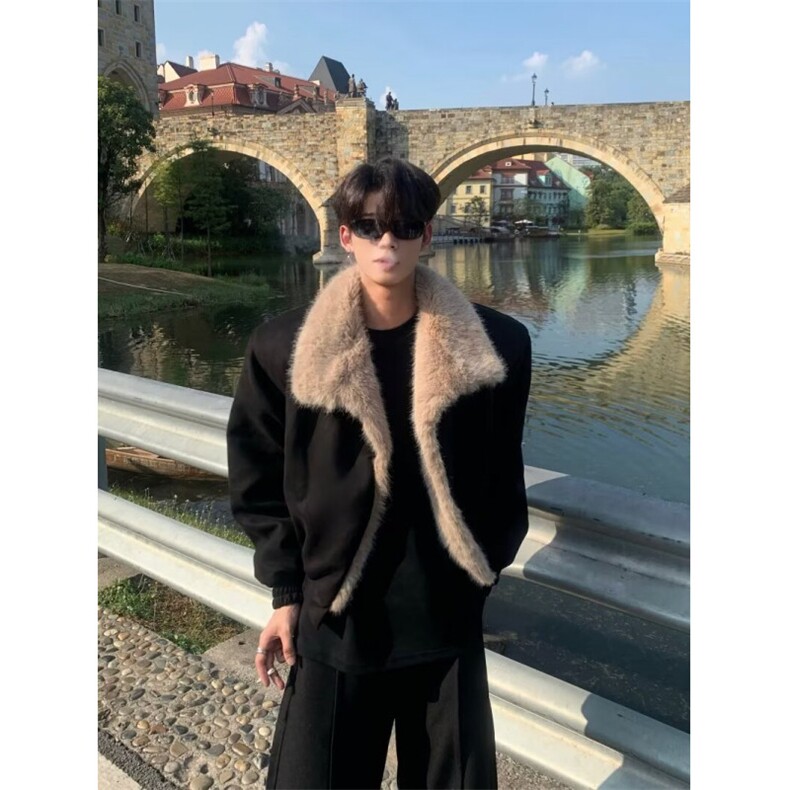 网图美潮大翻领座山雕棉服外套防泼水面料W1880/特P90,男装棉衣,电商B350