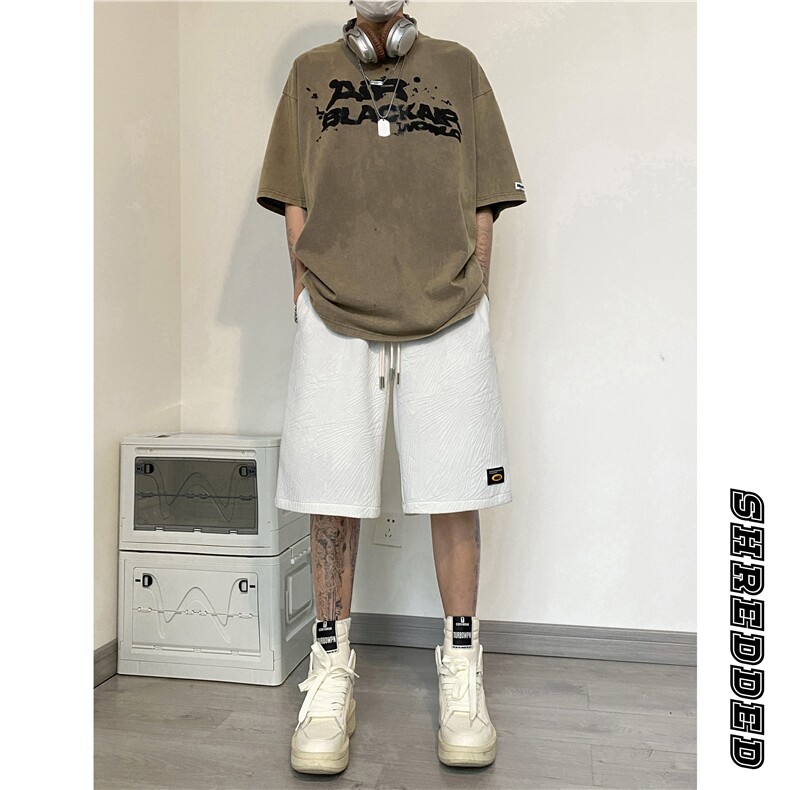 男生夏季新款ins潮流小标短裤系带宽松五分裤B315-K23287-p35控48,男装休闲裤,电商B315