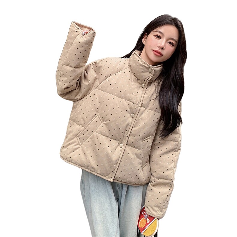 2024冬季白鸭绒短款羽绒服波点·加厚款1D077-6810#-P285-K418,女装羽绒服,蝶眷