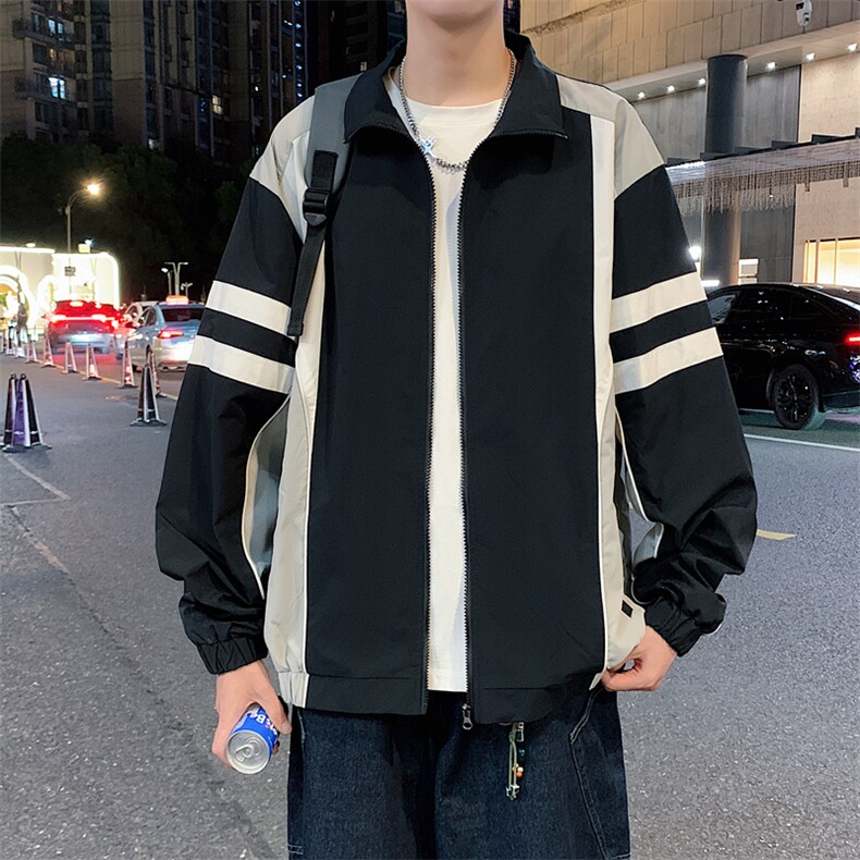 夜景立领小米格拼接户外冲锋衣防水夹克男士外套A406 JK1573 P75图片