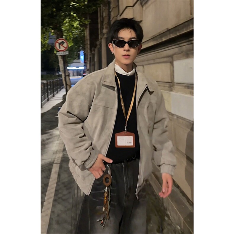 加绒扎染皮衣棉衣保暖美式复古高街夹克外套男5D3074-TP65不,男装夹克,电商A102
