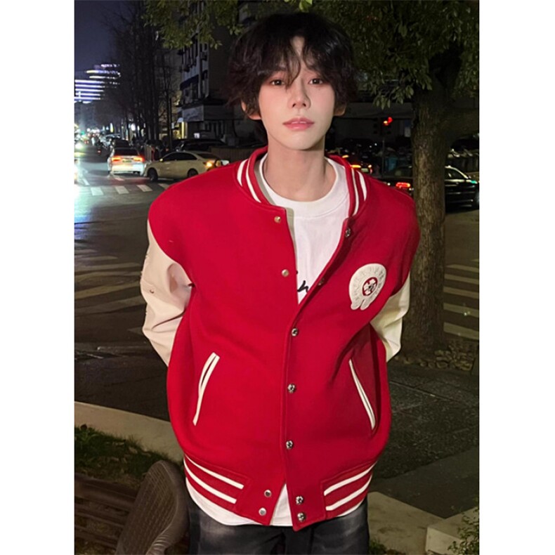 克罗风格十字架贴皮刺绣棒球服夹克男女宽松休闲外套潮JM416,男装夹克,星座1116A（原606A-3）