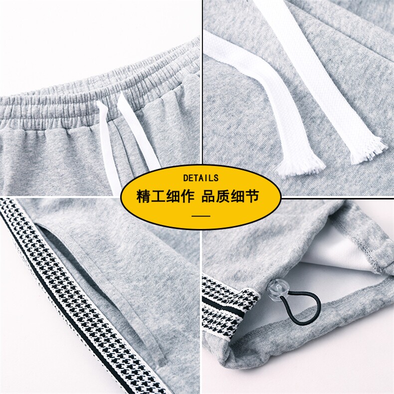 2023新款黑地板休闲裤男千鸟格织带拼接宽松纯长裤子A6681-P43,男装休闲裤,电商A178