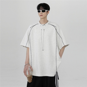 wassup happy美式短袖t恤男夏季2025新款潮流高街宽松休闲五分袖图片