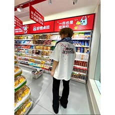 万针全刺绣工艺抖音得物高品质260克重磅纯棉双纱美式高街短袖T恤，男装T恤，电商A486