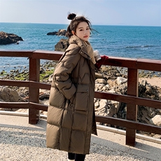 立领羽绒服女中长款2023年冬季新款经典时尚气质百搭连帽保暖外套，女装羽绒服，辉之琳