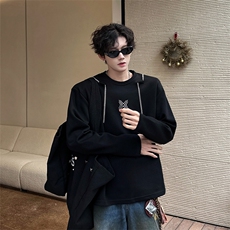 链条项链款男大时尚卫衣秋冬打底设计高街痞帅潮男打底衫长袖P55，男装卫衣，电商B319
