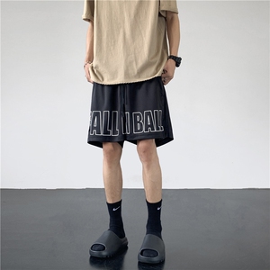 2025夏季美式字母印花开衩四分篮球裤 M~5XL XZ604-DK302-P25控39图片