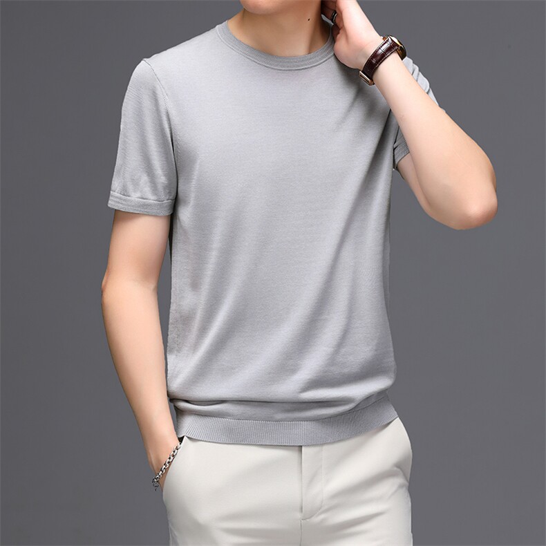 男士2023年夏季新款T恤男短袖商务休闲中老年爸爸装体恤男，男装T恤，电商B360