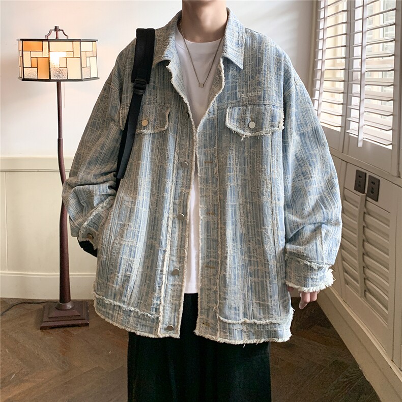 2024牛仔夹克秋装港风宽松水洗牛仔外套JK9004-P88-控价128,男装夹克,电商A132（原电商B245）