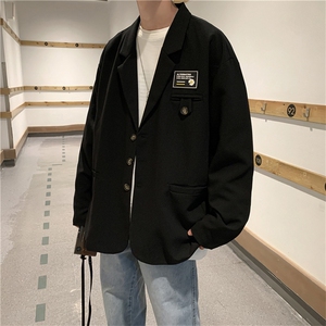 新款百搭西服上衣港风青年男潮流三粒单排扣慵懒ins W1077-P48图片