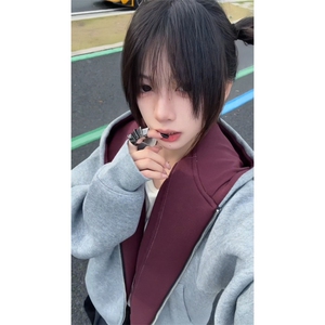 JK567CC-特P55 重磅空气层拉链连帽卫衣开衫廓形剪裁外套男女图片