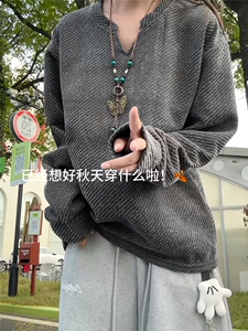 XZ809A/SYR49/特P24/控48    小香风银丝V领长袖T恤卫衣图片