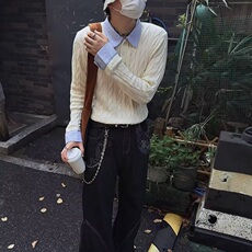 原宿长袖毛衣文艺百搭气质流行时尚新款简约潮流慵懒日系MBX039，男装针织衫/毛衣，星座1116A（原606A-3）