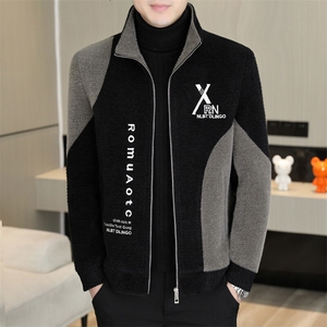 秋冬新款男士短款立领时尚潮流修身毛呢大衣夹克外套D76P145控238图片