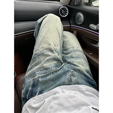 美式牛仔裤男复古水洗高街直筒宽松痞帅脏脏vibe裤子N7668，男装牛仔裤，星座1116A（原606A-3）