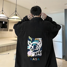 牛仔夹克男大码牛仔外套男茄克NJ77275-P60加绒款-P75，男装夹克，电商A040