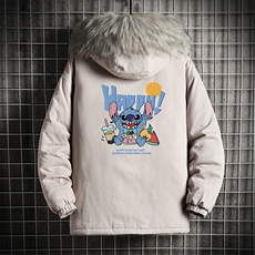 MM48077-P130冬季大毛领衣男士大码加厚袄男服网格挂拍，男装棉衣，电商A040A