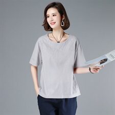 纯色气质大方简约百搭个性时尚潮流T恤，女装T恤，奕阳依阁