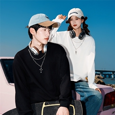 特批25港风多模宽松时尚长袖圆领项链卫衣CT03P45控78，男装卫衣，电商A247