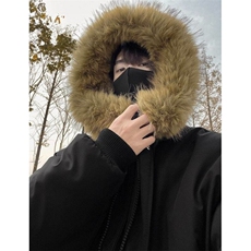 大毛领派克服男款冬季加厚美式复古连帽棉服保暖棉袄M6105，男装棉衣，星座1116A（原606A-3）