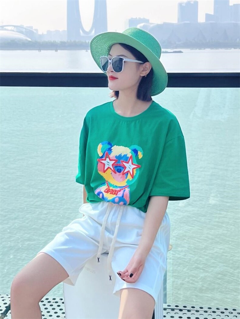 OUGNI现货起泡工艺T恤潮，女装T恤，OGENI 欧葛妮