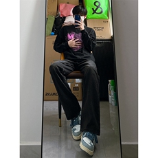 B221美式ins高街暗黑光版修身微喇牛仔裤LK23137-P55控78，男装牛仔裤，电商B221