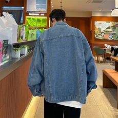 小众金属拼接垫肩短款牛仔外套男春秋美式高级感痞帅夹克2199，男装夹克，星座506