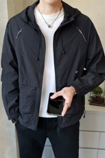 新款男士连帽外套时尚百搭休闲上衣防晒薄款外套FS3650-P95，男装防晒衣，电商A237